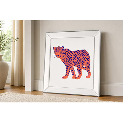 Vivid Leopard Wall Art - 22" x 26" - Mirrored Frame