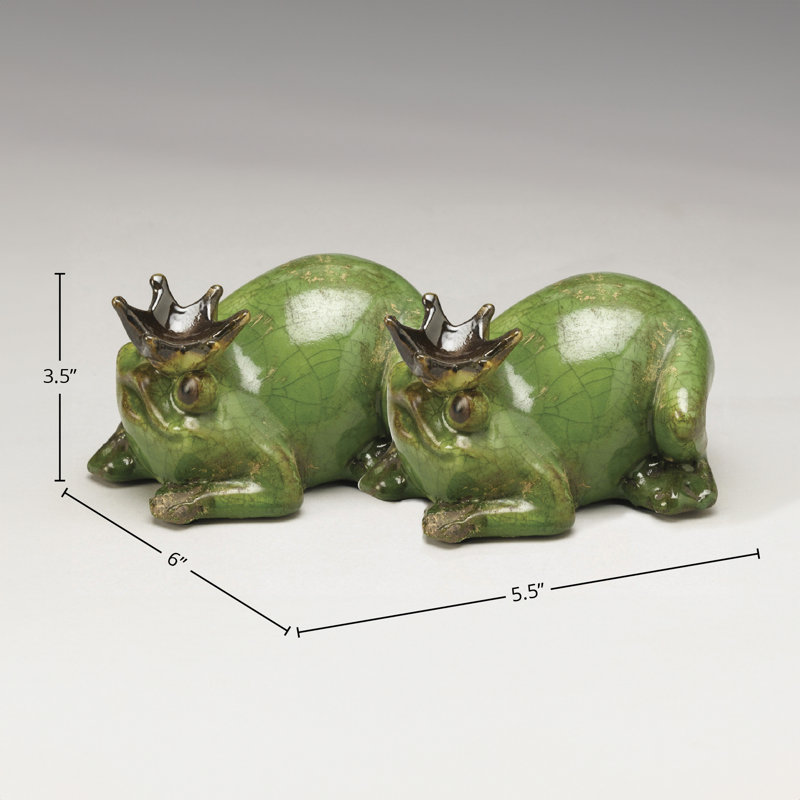 Figurine de prince de grenouille en céramique