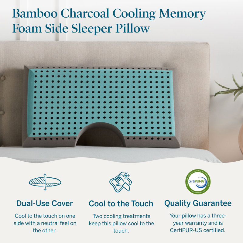 Gel Memory Foam Medium Cooling Pillow, Queen