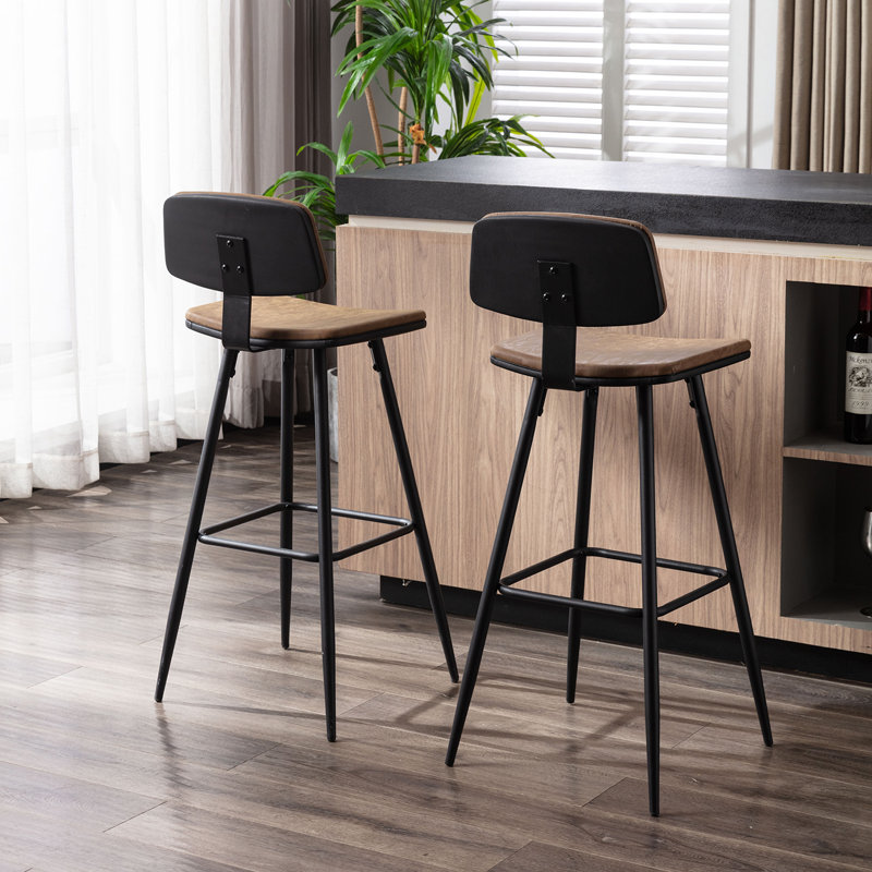 Liela 29.33" Bar Stool(Set of 2), Brown