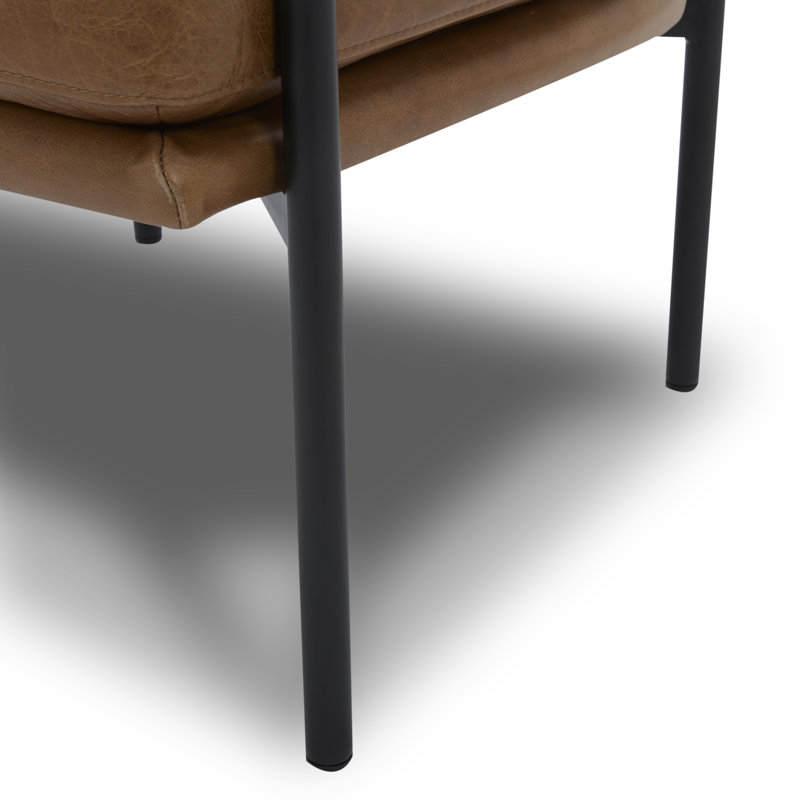 Fauteuil demi-tonneau en cuir Rosanna