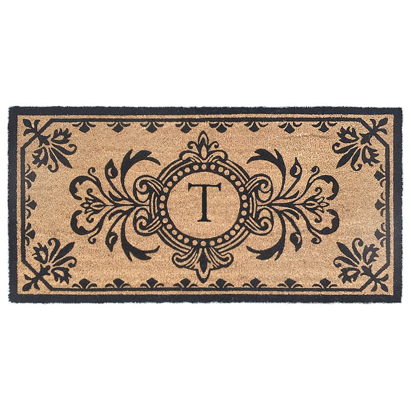 Schuster Personalizable Non-Slip Outdoor Doormat, T, Rectangle 20" W x 40" L