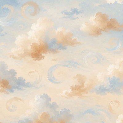 Peel and Stick Wallpaper Vintage Style Cloud Swirling Brushstrokes Soft Pastel Tones Contact Paper Removable Self Adhesive Wall Mural Wall Decor for Bedroom Kitchen Cabinets 17.7in x 118in