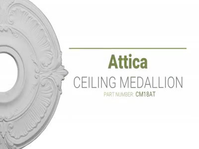 Hand-Painted Frost White Urethane Ceiling Medallion, 18"