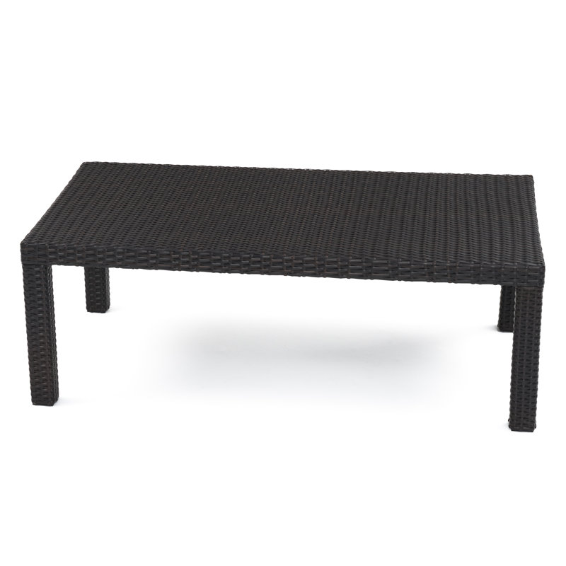 Fionnula 46" W x 26" D Aluminum Patio Coffee Table, Espresso