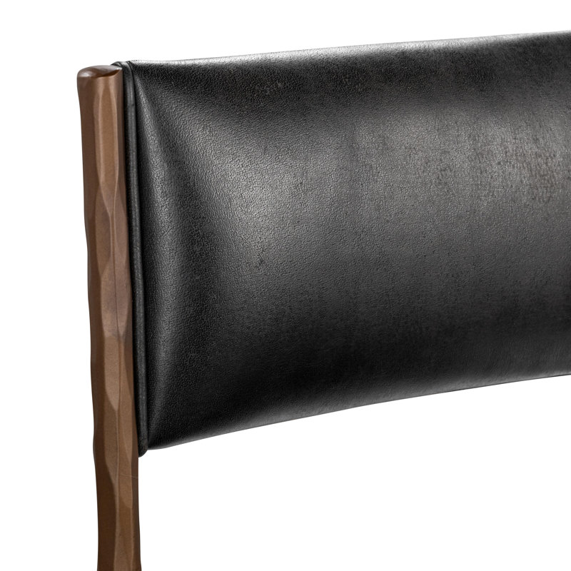 Kayne Leather Counter Stool, Black, Bronze