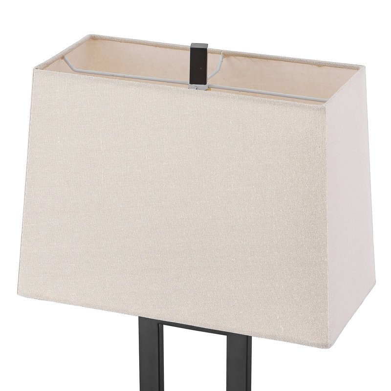 Abat-jour rectangulaire avoine, Beige, H 10 po x l 14 po x P 7 po