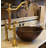 14" Round Copper Vessel Bathroom Sink--Handmade