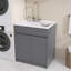 Évier de cuisine 30 po avec lavabo à surface solide et armoire de rangement autoportante brun clair-139366831
