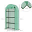 Four Tier Mini Outdoor Greenhouse with 8 Wire Shelves, Roll Up Front Door PE Cover Steel Frame Plant Grow House for Garden Patio Balcony Plant Protection