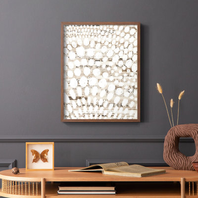 Reproduction encadrée de motif rétro II - bois massif