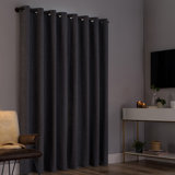 Tyrell Tonal Texture Draft Shield Fleece Insulated 100% Blackout Grommet Curtain Panel
