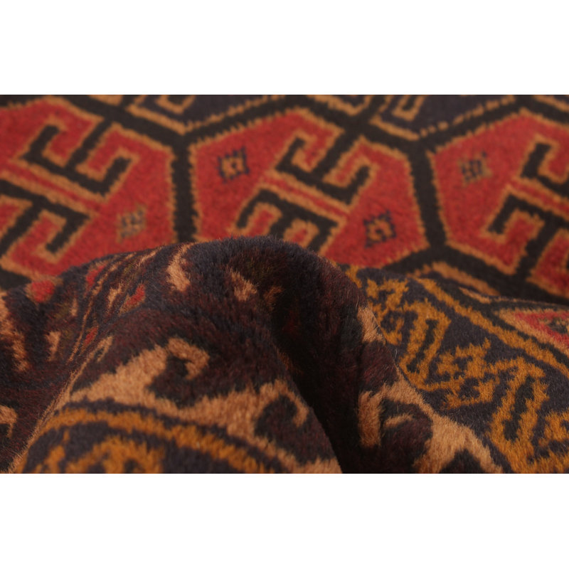 Tapis bleu marine noué à la main 3 pi 9 po x 5 pi 7 po Teimani