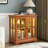 32" Glass Display Cabinet with Smartphone-Controlled LED Lights, Sideboard Buffet Credenza with Glass Doors & Adjustable Shelves, Small Storage Cabinet for Collectibles, Living Room, Apartment-1898824414