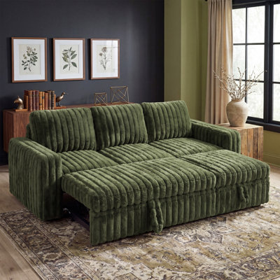 Hoelscher L-shaped Modular Sectional Sofa Bed With Storage Green