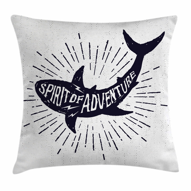 Spirit of Adventure Shark Print Polyester Throw Pillow
