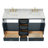 61'' Double Bathroom Vanity with Carrara Marble Top-93359454