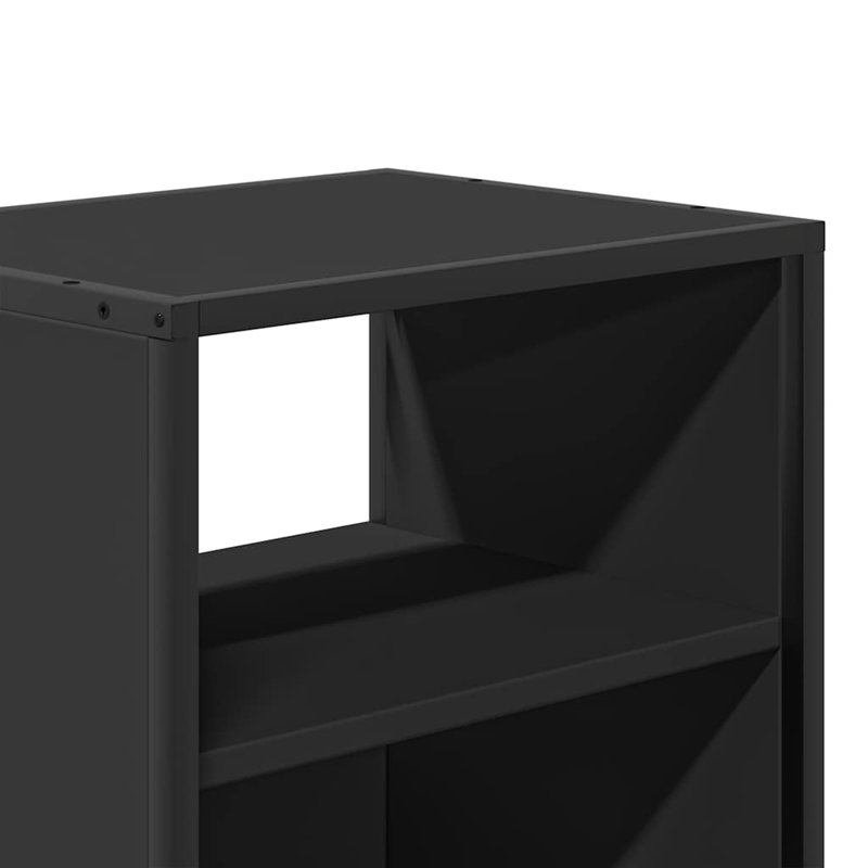 40cm W Metal Bedside Table, 1, Black