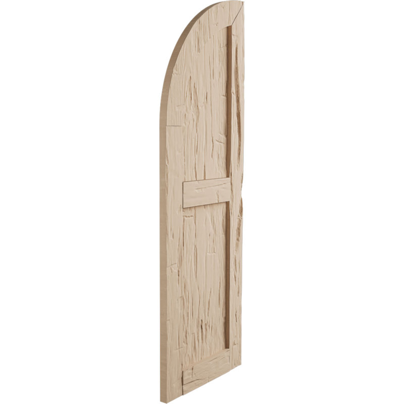Timberthane deux panneaux plats égaux avec quarts de rideaux en faux arche (par paire), H 58 po, L 12 po