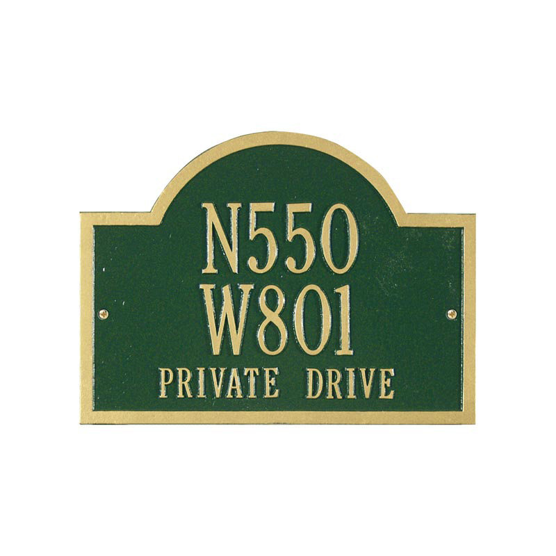 Wisconsin Special 3-Line Wall Address Plaque, Green and Gold, Yes