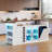 86.6" Large Kitchen Island With Storage And Trash Can Storage