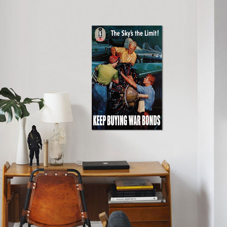 « wwii poster keeping guerre », affiche rétro sur toile, H 26 po x l 18 po x P 1,5 po, Toile tendue, Pas de tapis