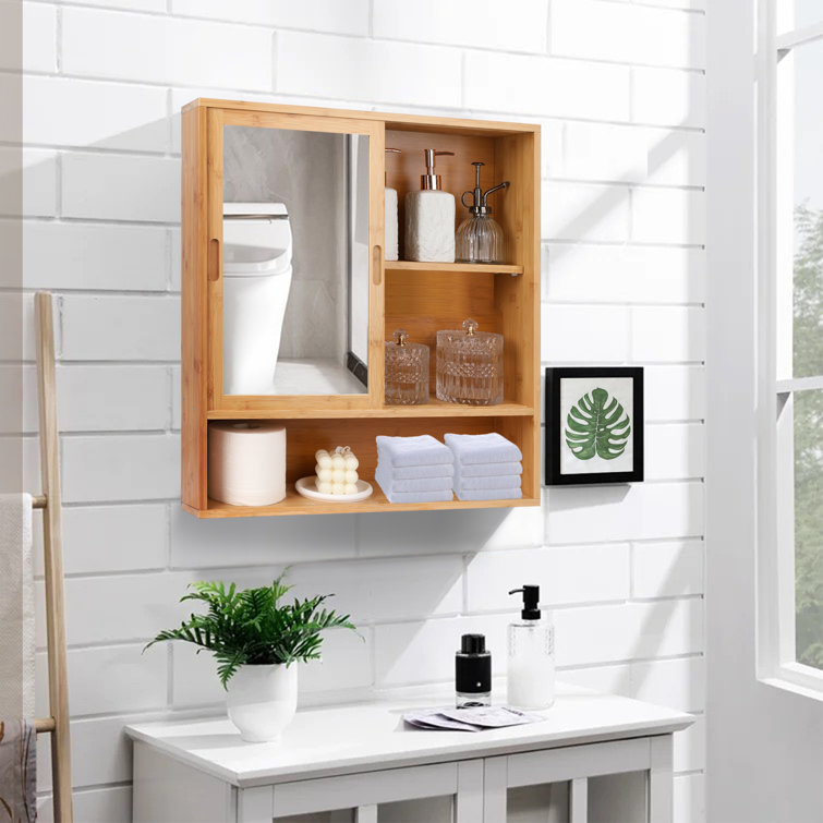 Custom Bathroom Storage Wall Cabinet - Solid Wood