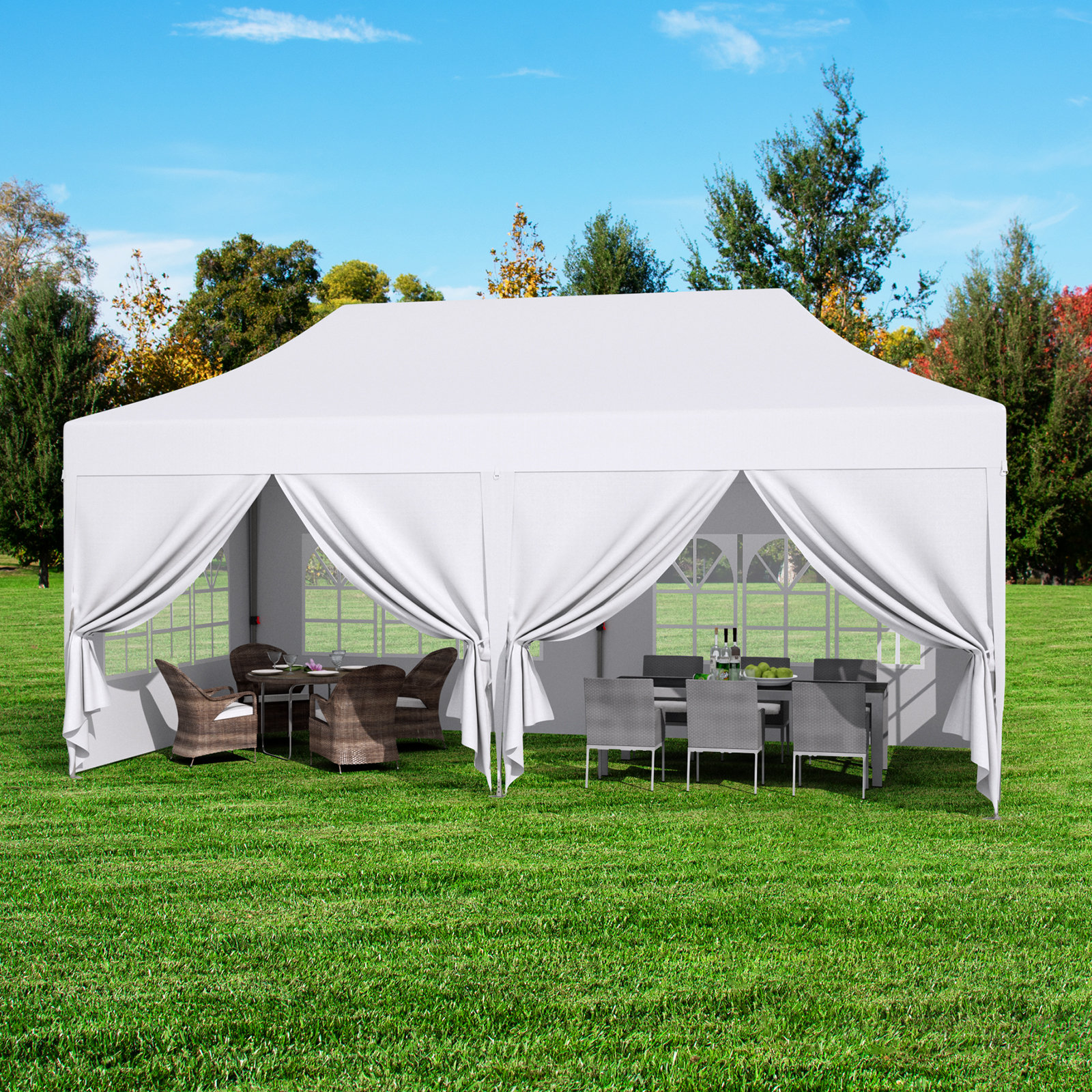 Pirecart Heavy Duty 20 Ft. W x 10 Ft. D Metal Party Tent | Wayfair