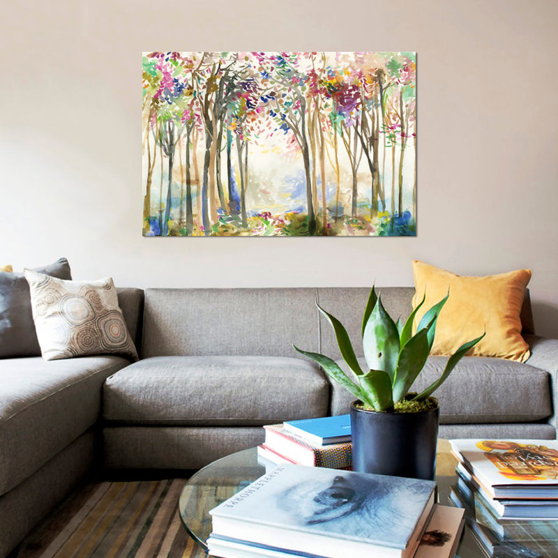 «Sunny Path II», reproduction sur toile, H 12 po x l 18 po x P 1,5 po, Pas de tapis, Toile tendue