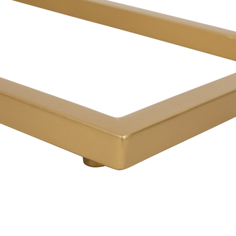 Ensemble de 2 tables d'appoint Arquette, Plateau blanc / base or
