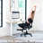 VIVO Black Cross Legged Chair with Wheels