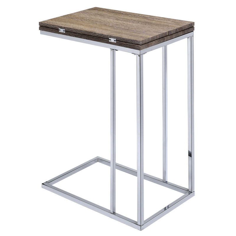 Weathered Oak Side Table With - Expandable Function And Design Rustic-chic & Versatile Surface