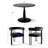 4 - Person Dining Table Sets With Round Table & 4 Upholstered Velvet Chairs-895258810