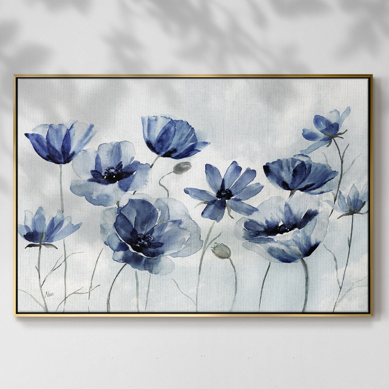 Indigo Spring Awakening, reproduction d'art sur toile, Or, H 25 po x l 37 po x P 2 po