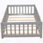 Lit plateforme simple avec clôture et porte, gris-1095582110