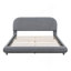 Lit plateforme tapissier grand en molleton Teddy avec tissu épais, structure solide et design élégant en forme de courbe, gris-462114558-462114559