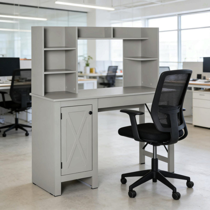 Bureau personnel, bureau d'ordinateur, bureau d'écriture, Gris