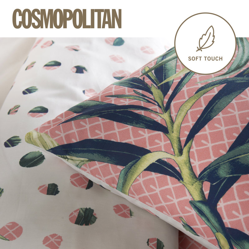 Microfiber Floral Duvet Cover with Pillowcases, Kingsize Duvet Cover + 2 Standard Pillowcases