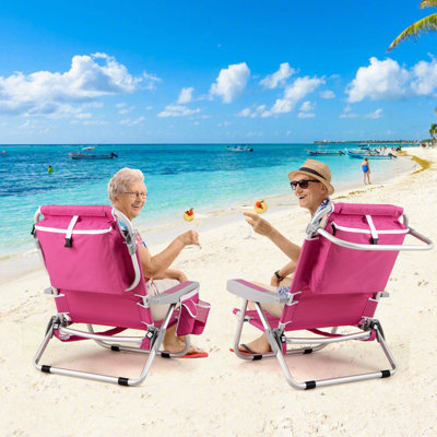 1 Pcs Folding Beach Chair For Adult Lightweight Aluminum Camping Chair Withstorage Bag