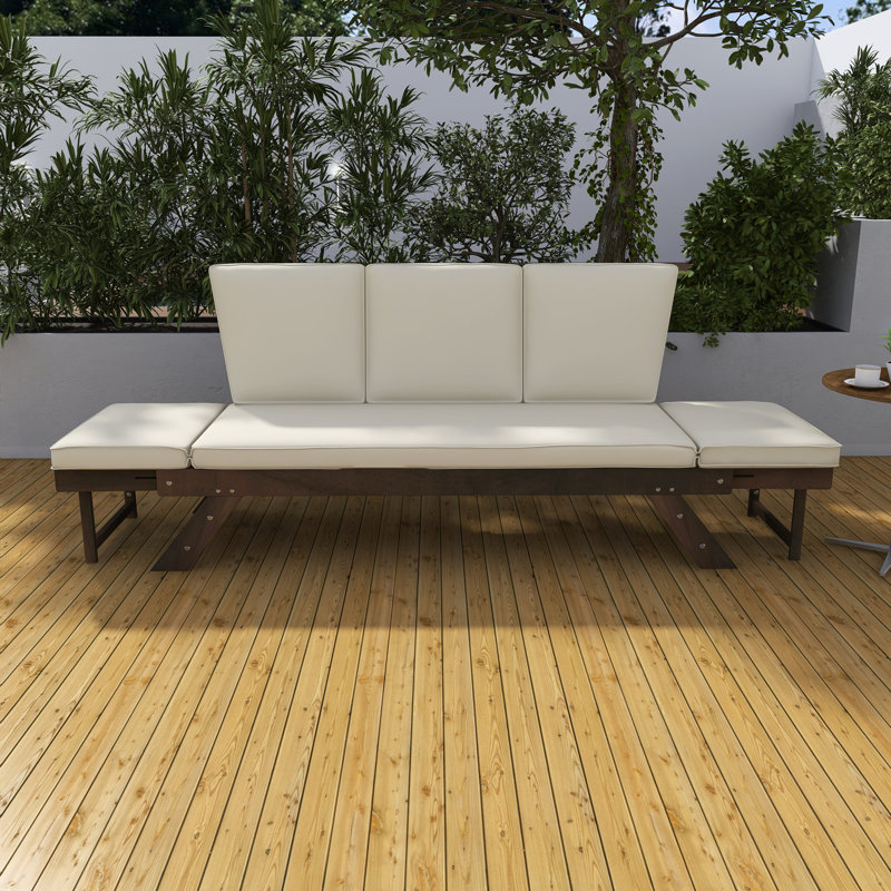Adjustable Patio Daybed With Cushions, White