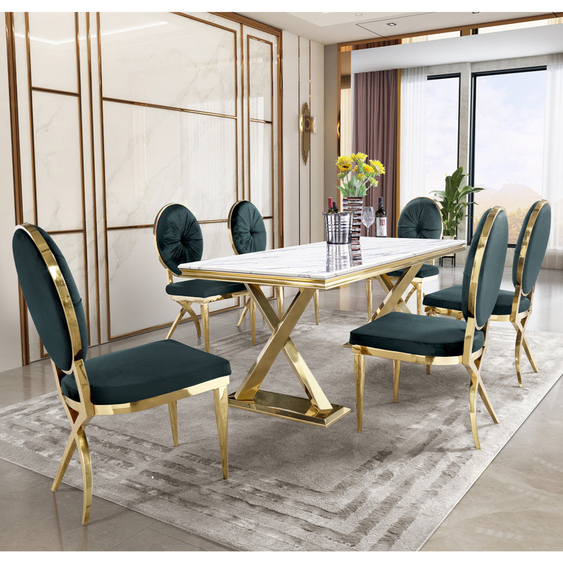 Chaise d'appoint en velours Bilgarrie King Louis