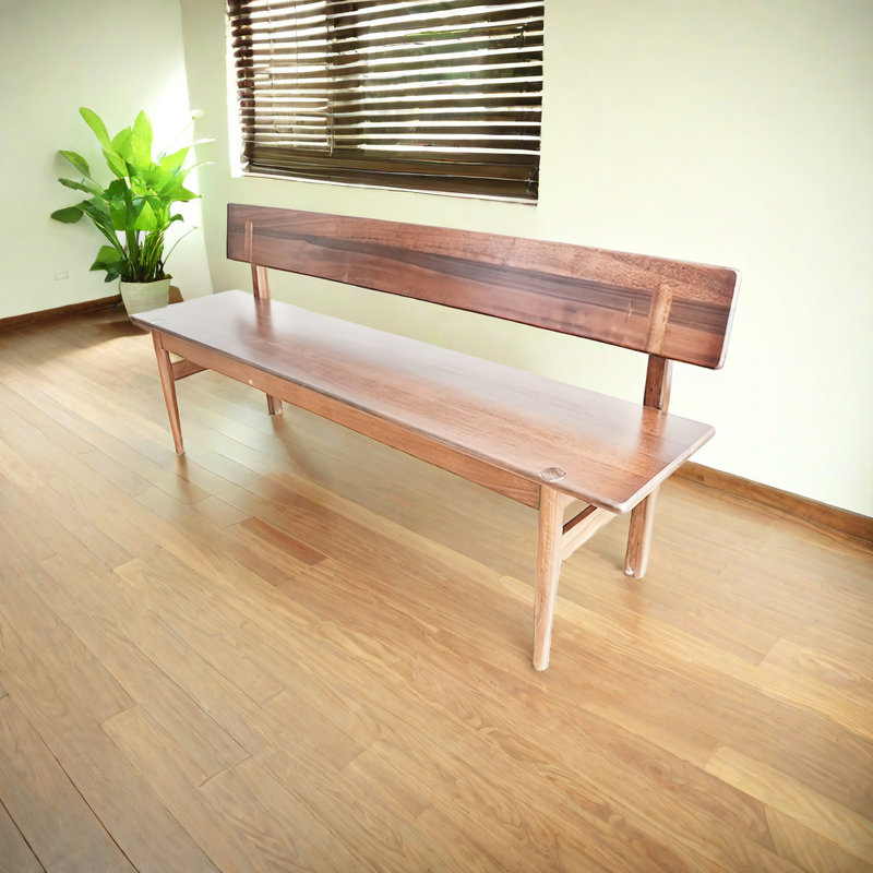 Banc en bois massif Wabi-Sabi, Brun clair