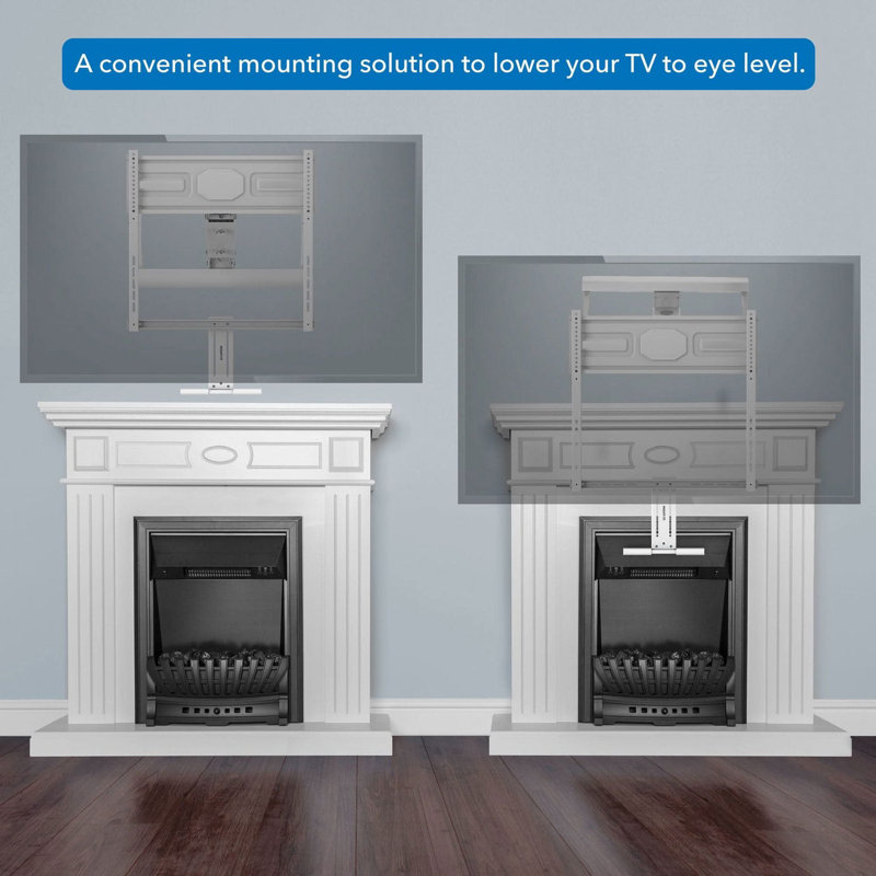 Height Adjustable Fireplace TV Mount With Spring Arm