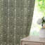 Fabdivine Dark Green 2 Panel Set Floral Curtain for Summer and Spring, Handmade Block Print, 27x57 Inches, Soft Thick Linen Pleated Pinch Drapes Elegant, Living Room or Window Treatments, Kundanvan-2090208252