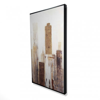 Abstract Earthy Tones City Print On Canvas
