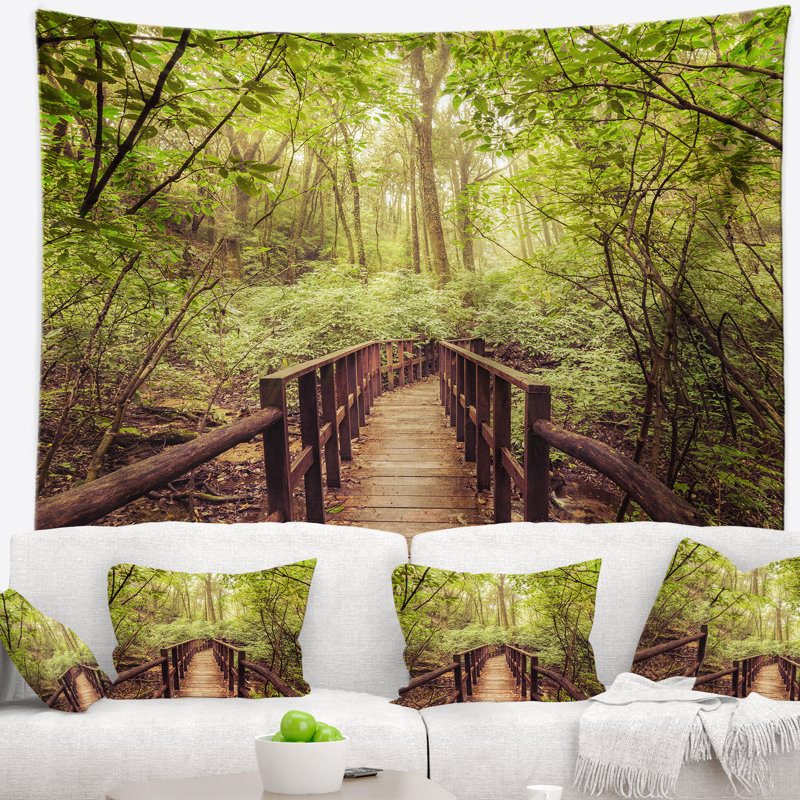 Jungle dans une tapisserie de style vintage Landscape, H 50 po x l 60 po