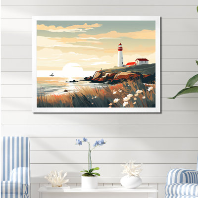 «Coastal Light House Scenery Minimali 7F63801D», reproduction sur toile