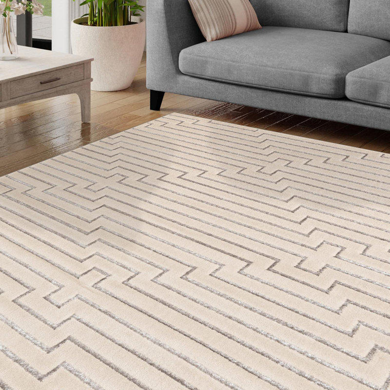 Latitude Run® Mirage Novica Rug White and Silver, Square 10'
