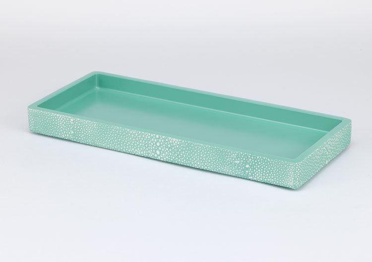 Samurai Bathroom Tray, Shagreen Turquoise