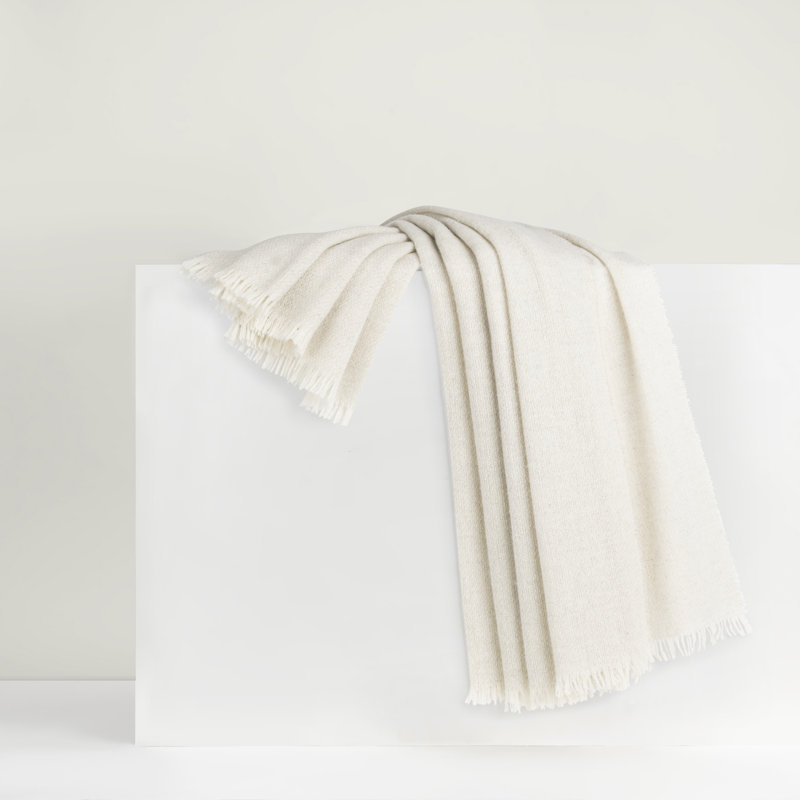 Navy Luna Cashmere/Lambswool Throw, Silver